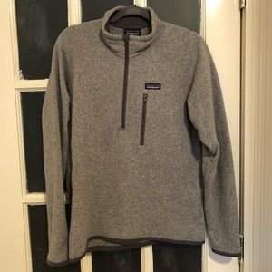Patagonia better sweater, quarter zip. Gray, small